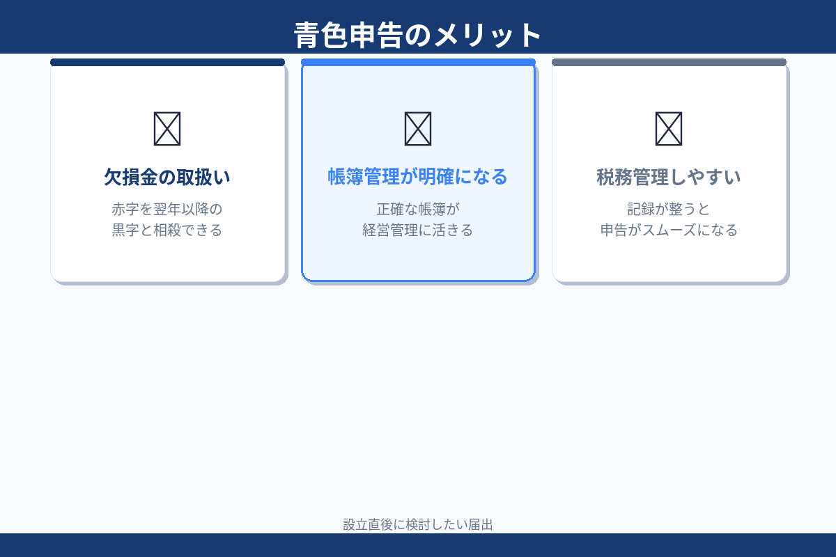 青色申告のメリット 欠損金 帳簿管理 税務管理